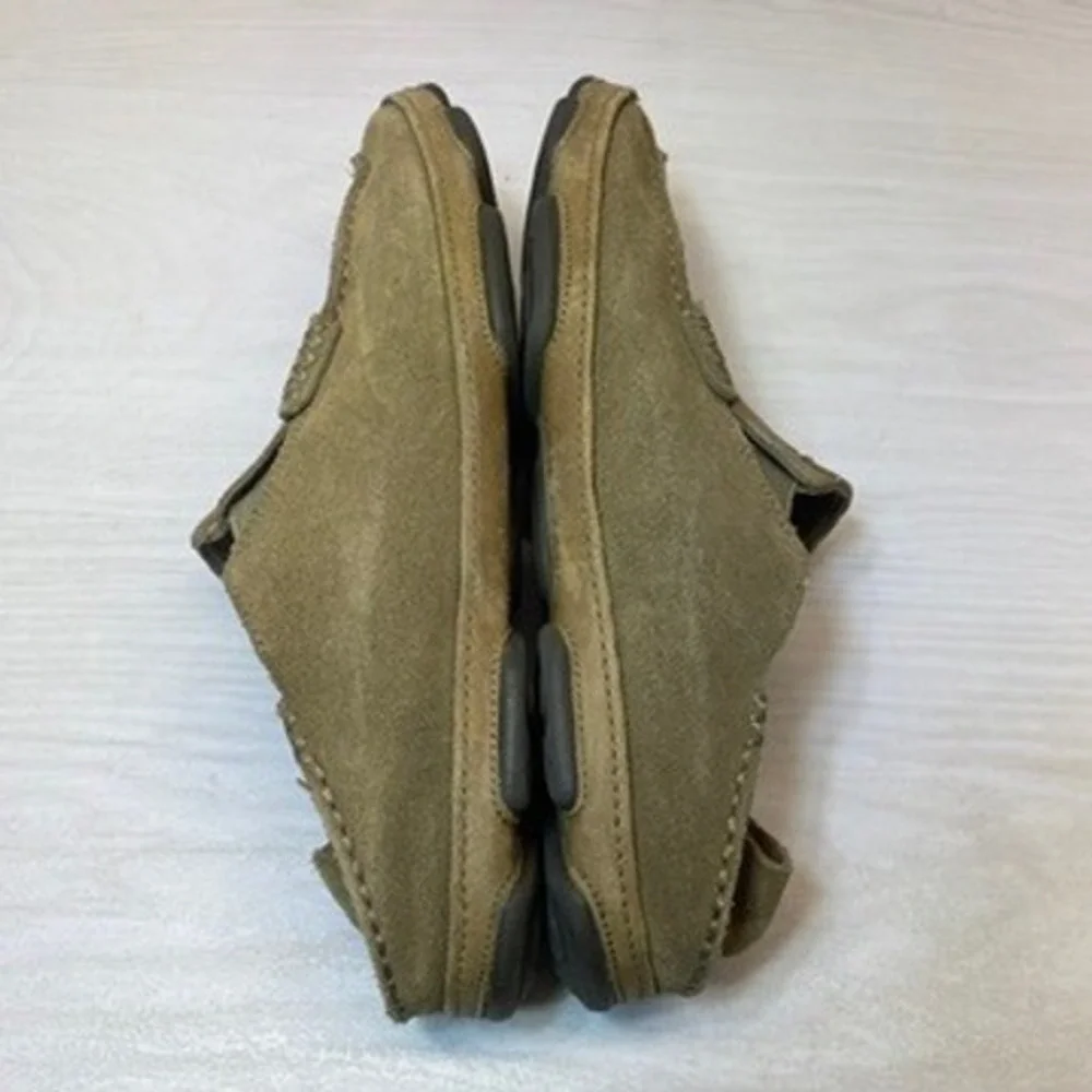 OluKai Mens 11 Moloa Kohana Slip On Loafers Suede Olive Green 10184-1010